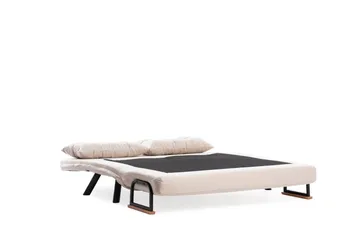 Alfredton 2-seter Utrettbar Sammenleggbar Sovesofa i Stoff med Metallben - Lysebeige - Møbler - Sofaer - Sovesofaer