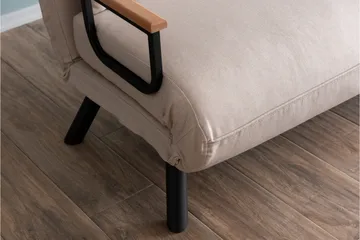 Alfredton 2-seter Utrettbar Sammenleggbar Sovesofa i Stoff med Metallben - Lysebeige - Møbler - Sofaer - Sovesofaer