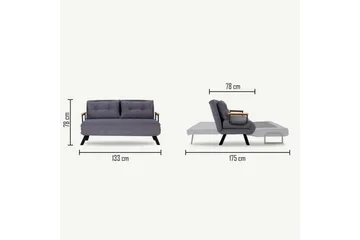 Alfredton 2-seter Utrettbar Sammenleggbar Sovesofa i Stoff med Metallben - Lysebeige - Møbler - Sofaer - Sovesofaer