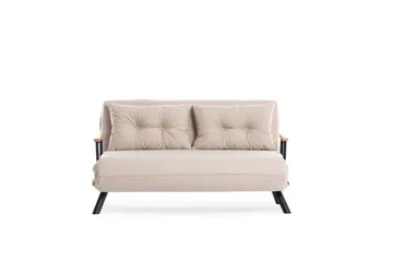 Alfredton 2-seter Utrettbar Sammenleggbar Sovesofa i Stoff med Metallben - Lysebeige - Møbler - Sofaer - Sovesofaer