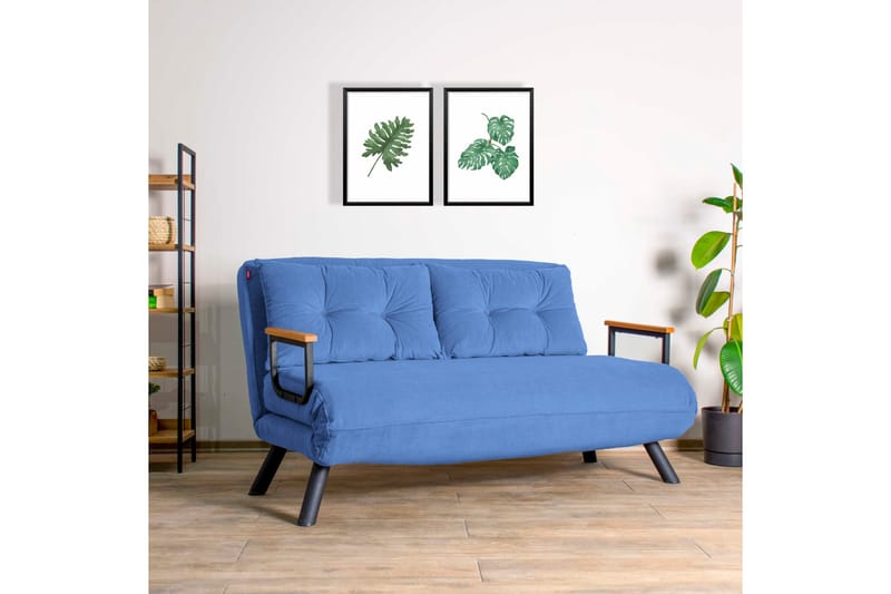 Alfredton Sovesofa 2-seter 175x133 cm - Blå - Møbler - Sofaer - Sovesofaer