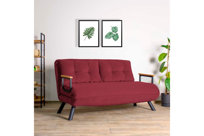 Alfredton Sovesofa 2-seter 175x133 cm - Rød - Møbler - Sofaer - Sovesofaer