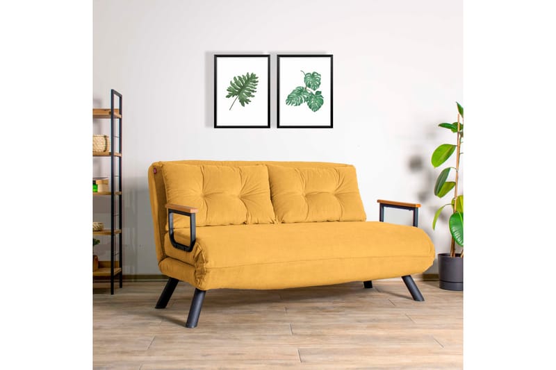 Alfredton Sovesofa 2-seter 175x133 cm - Sennepsgul - Møbler - Sofaer - Sovesofaer