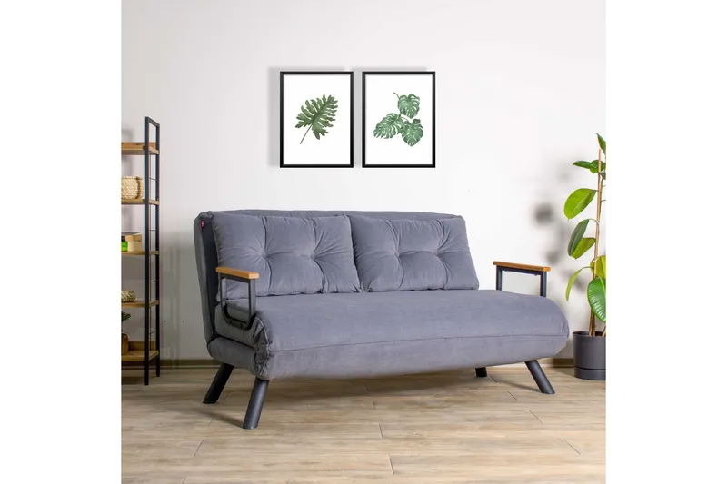 Alfredton Sovesofa 2-seters 120x185 - Grå - Møbler - Sofaer - Sovesofaer