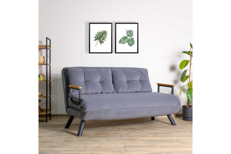 Alfredton Sovesofa 2-seters 120x185 - Grå - Møbler - Sofaer - Sovesofaer