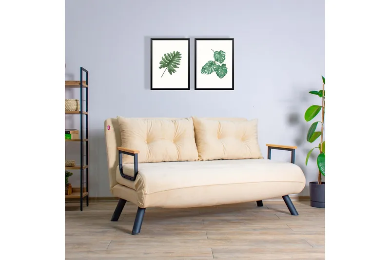 Alfredton Sovesofa 2-seters 120x185 - Krem - Møbler - Sofaer - Sovesofaer