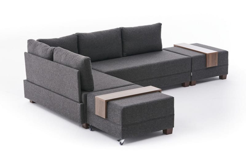 Algeria Sovesofa m. Divan 4-seters 140x190 - Antrasitt - Sovesofaer - Sovesofa divan