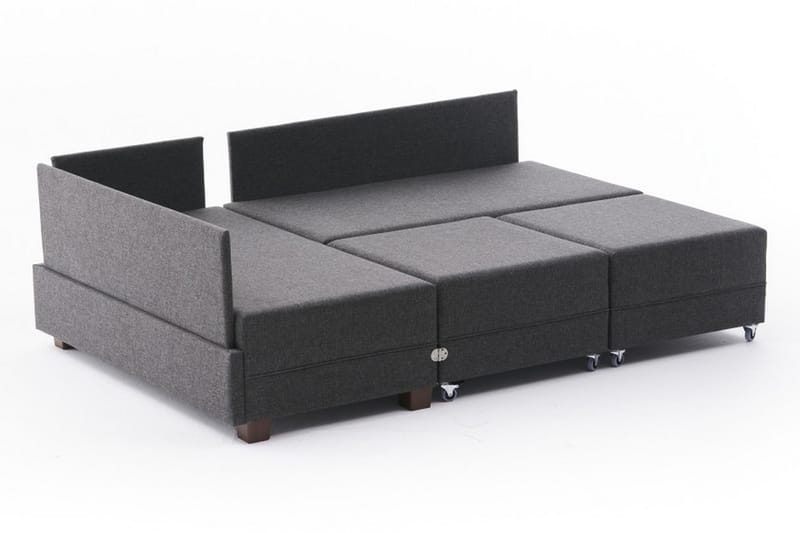 Algeria Sovesofa m. Divan 4-seters 140x190 - Antrasitt - Sovesofaer - Sovesofa divan