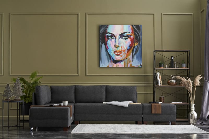 Algeria Sovesofa m. Divan 4-seters 140x190 - Antrasitt - Møbler - Sofaer - Sovesofaer