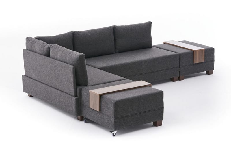 Algeria Sovesofa m. Divan 4-seters 140x190 - Antrasitt - Møbler - Sofaer - Sovesofaer