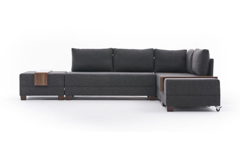 Algeria Sovesofa m. Divan 4-seters 140x190 - Antrasitt - Møbler - Sofaer - Sovesofaer