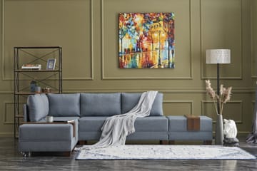 Algeria Sovesofa m. Divan 4-seters 140x190 - Blå - Møbler - Sofaer - Sovesofaer