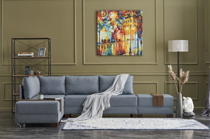 Algeria Sovesofa m. Divan 4-seters 140x190 - Blå - Møbler - Sofaer - Sovesofaer
