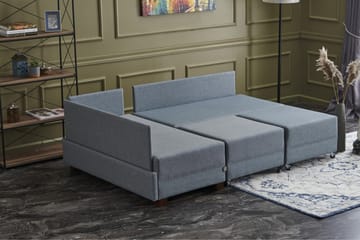 Algeria Sovesofa m. Divan 4-seters 140x190 - Blå - Møbler - Sofaer - Sovesofaer