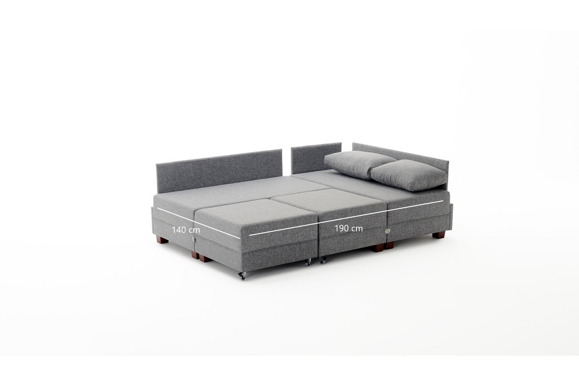 Algeria Sovesofa m. Divan 4-seters 140x190 - Blå - Møbler - Sofaer - Sovesofaer