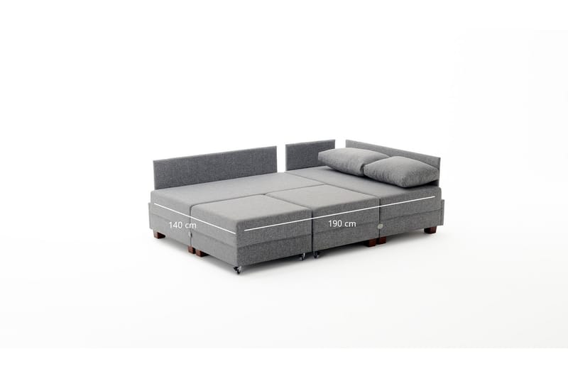 Algeria Sovesofa m. Divan 4-seters 140x190 - Blå - Møbler - Sofaer - Sovesofaer