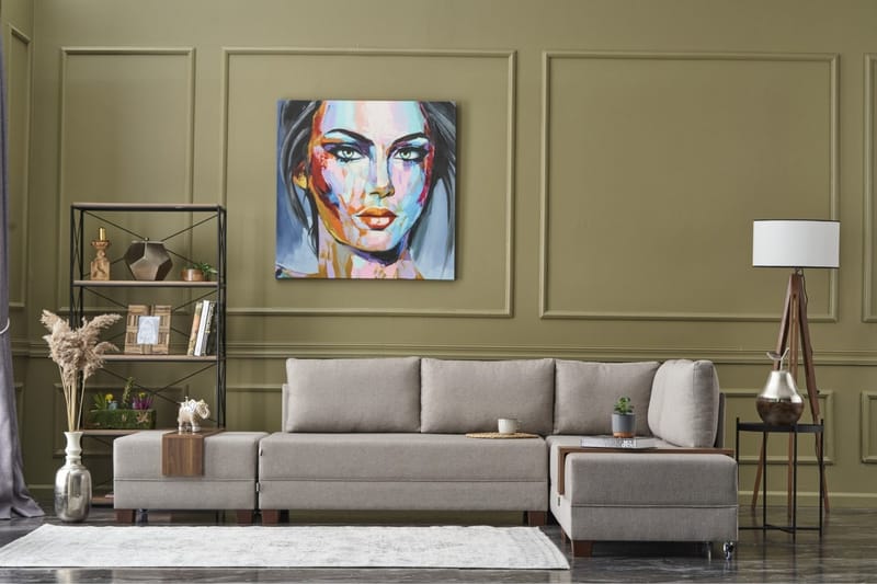 Algeria Sovesofa m. Divan 4-seters 140x190 - Krem - Møbler - Sofaer - Sovesofaer