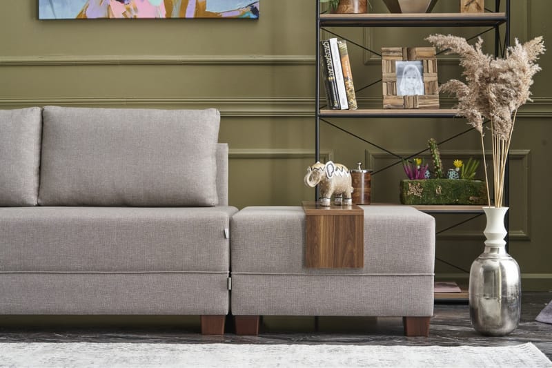 Algeria Sovesofa m. Divan 4-seters 140x190 - Krem - Møbler - Sofaer - Sovesofaer
