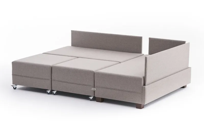 Algeria Sovesofa m. Divan 4-seters 140x190 - Krem - Møbler - Sofaer - Sovesofaer