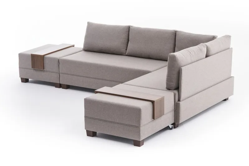 Algeria Sovesofa m. Divan 4-seters 140x190 - Krem - Møbler - Sofaer - Sovesofaer