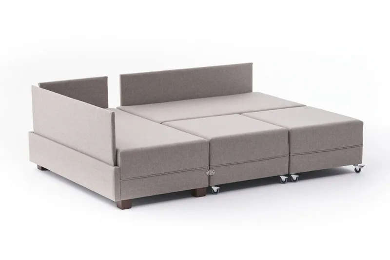 Algeria Sovesofa m. Divan 4-seters 140x190 - Krem - Møbler - Sofaer - Sovesofaer