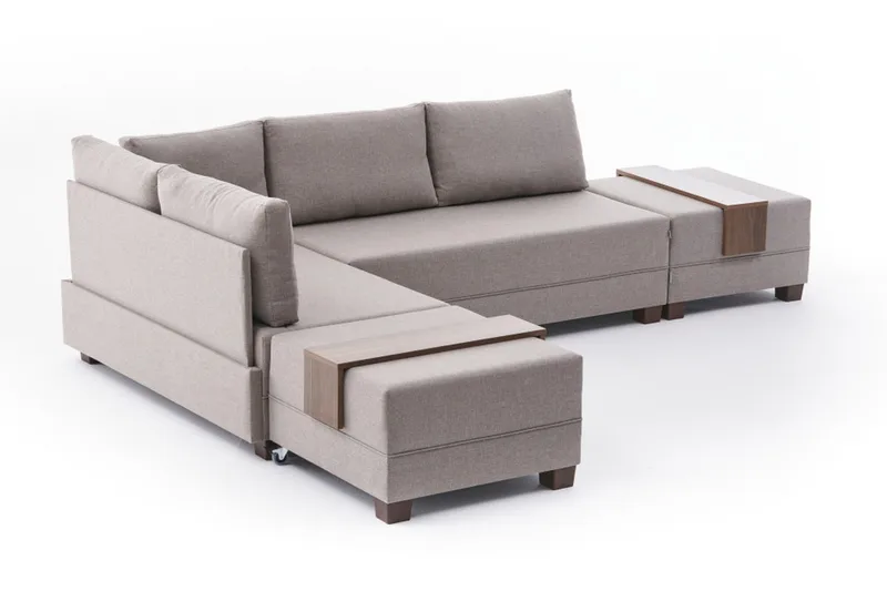 Algeria Sovesofa m. Divan 4-seters 140x190 - Krem - Møbler - Sofaer - Sovesofaer