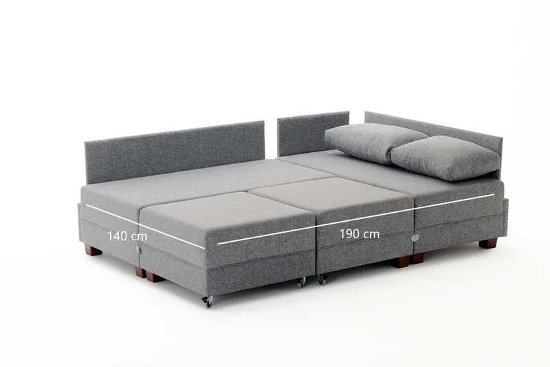 Algeria Sovesofa m. Divan 4-seters 140x190 - Krem - Møbler - Sofaer - Sovesofaer