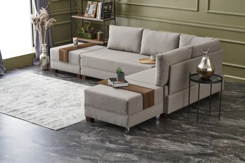 Algeria Sovesofa m. Divan 4-seters 140x190 - Krem - Møbler - Sofaer - Sovesofaer