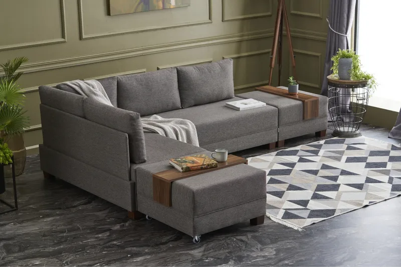 Algeria Sovesofa Venstre - Grå - Møbler - Sofaer - Sovesofaer