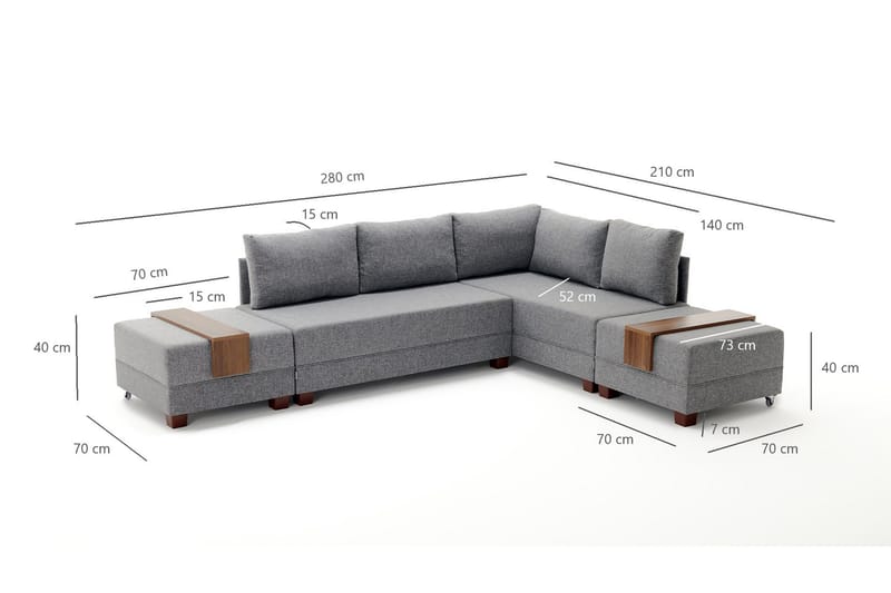 Algerie Hjørnesovesofa Høyre - Møbler - Sofaer - Sovesofaer