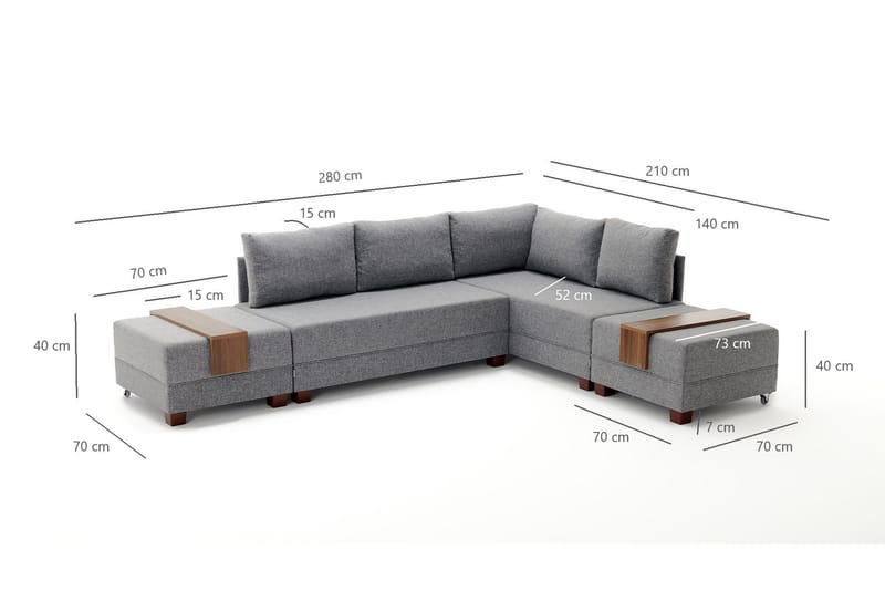 Algerie Hjørnesovesofa Høyre - Møbler - Sofaer - Sovesofaer