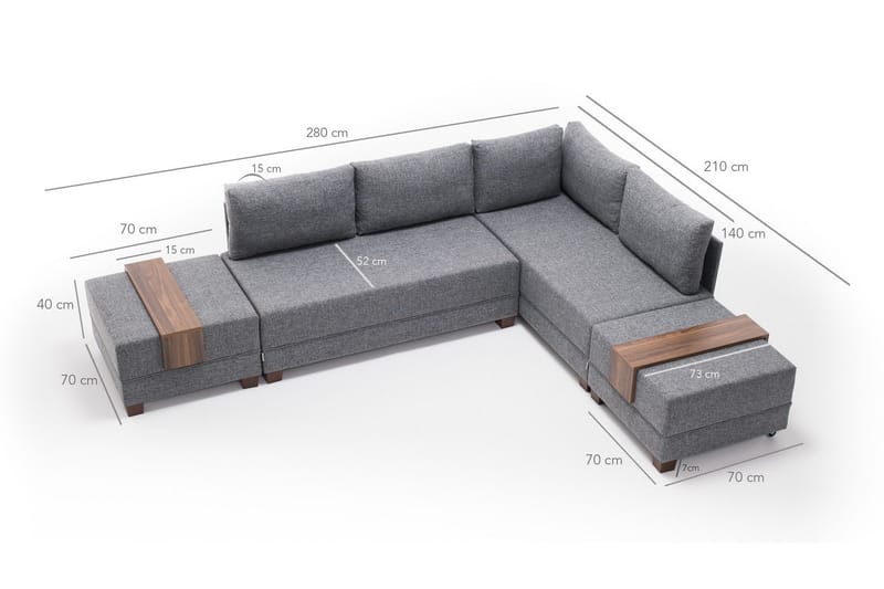 Algerie Hjørnesovesofa Høyre - Møbler - Sofaer - Sovesofaer