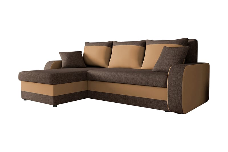 Alvared 3-seters Hjørnesovesofa Universal - Brun - Møbler - Sofaer - Sovesofaer