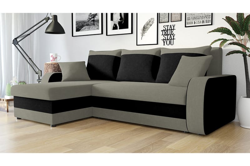 Alvared 3-seters Hjørnesovesofa Universal - Grå - Møbler - Sofaer - Sovesofaer