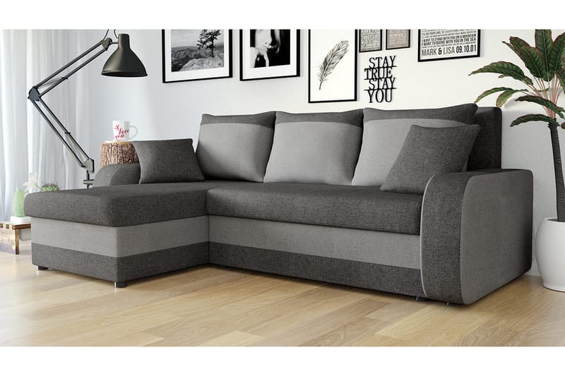 Alvared 3-seters Hjørnesovesofa Universal - Grå - Møbler - Sofaer - Sovesofaer