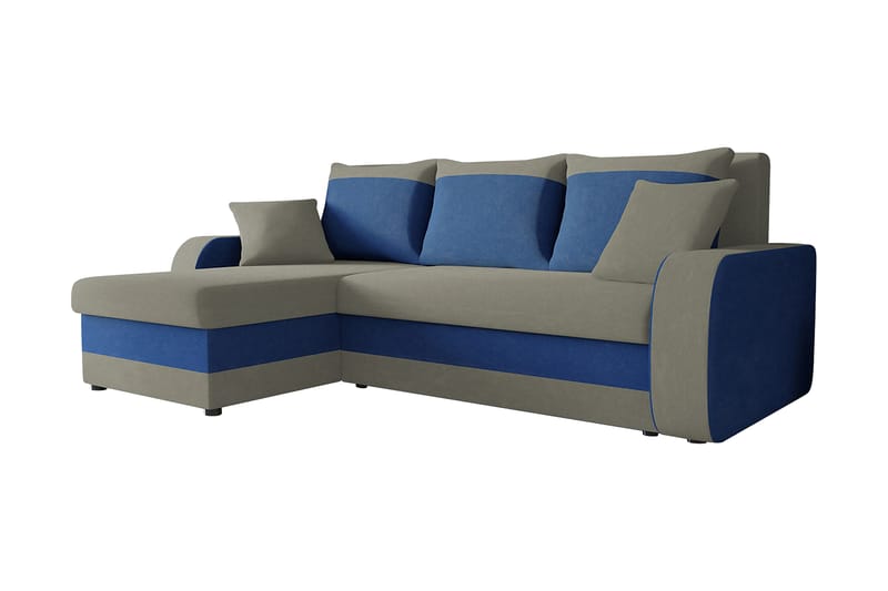 Alvared 3-seters Hjørnesovesofa Universal - Grå/Blå - Møbler - Sofaer - Sovesofaer