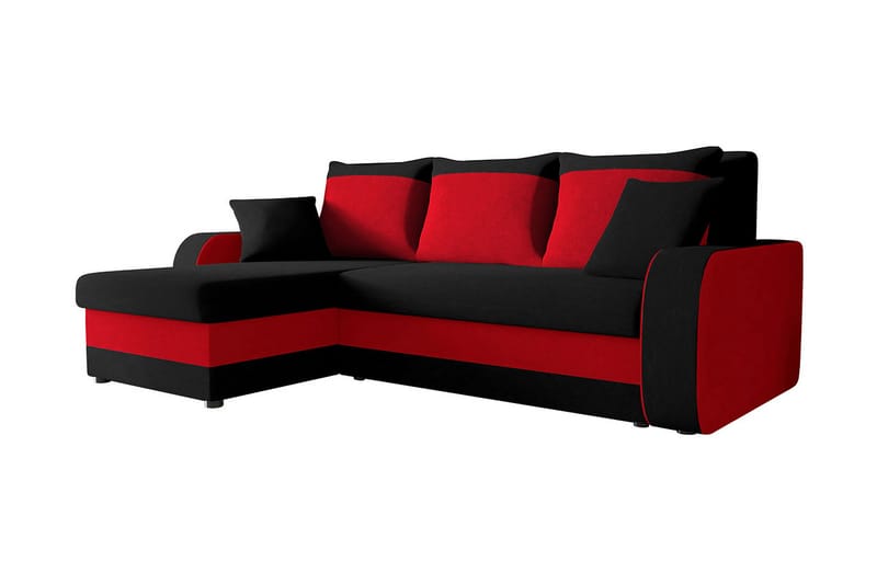 Alvared 3-seters Hjørnesovesofa Universal - Grå/Rød - Møbler - Sofaer - Sovesofaer