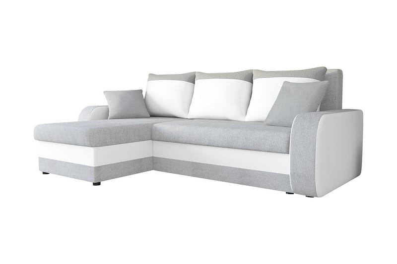 Alvared 3-seters Hjørnesovesofa Universal - Lysegrå/Hvit - Møbler - Sofaer - Sovesofaer