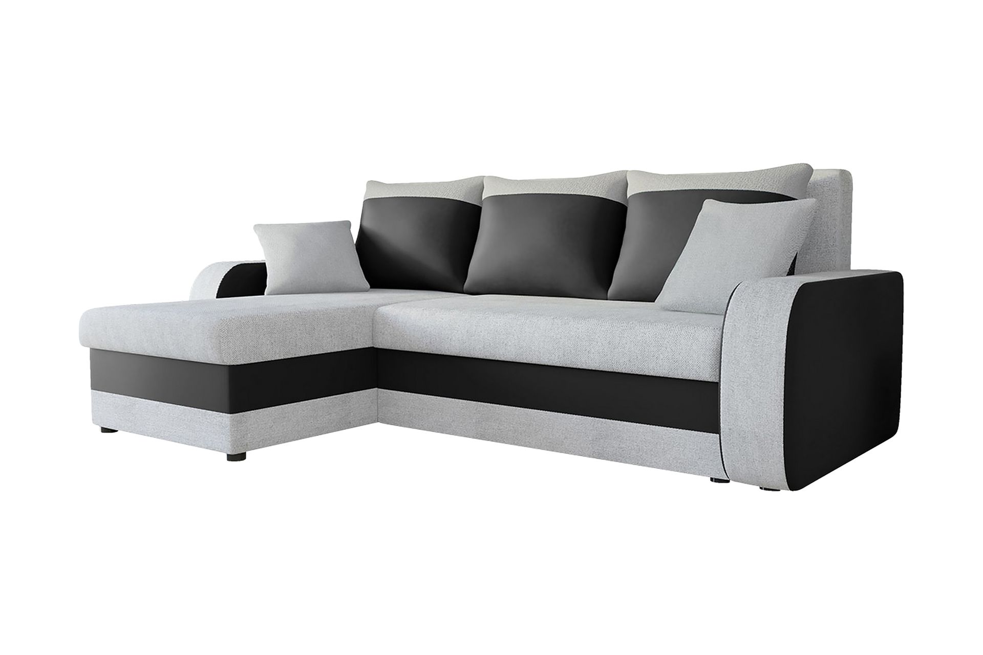 Alvared 3-seters Hjørnesovesofa Universal - Lysegrå/Svart - Møbler - Sofaer - Sovesofaer
