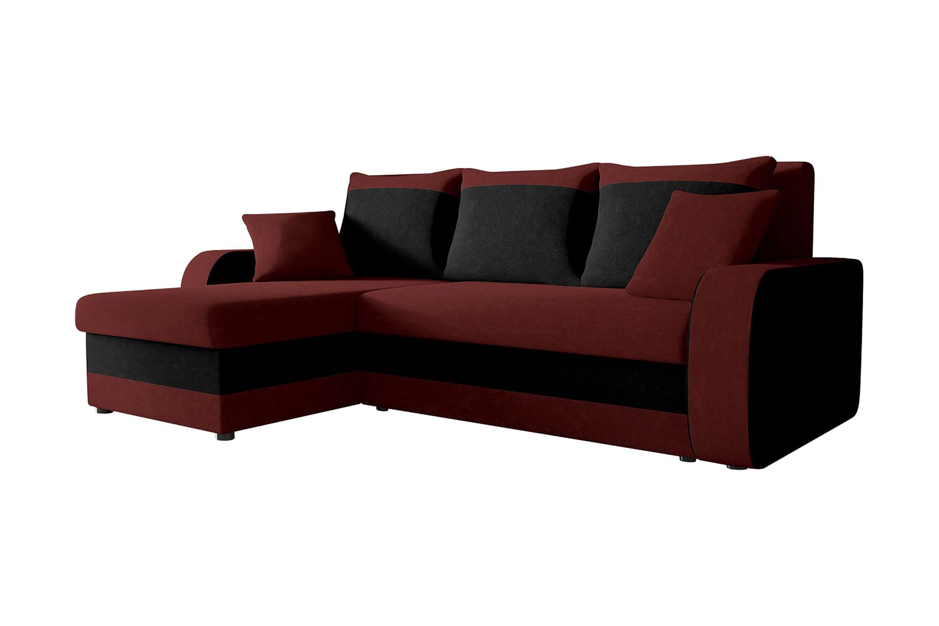 Alvared 3-seters Hjørnesovesofa Universal - Rød/Svart