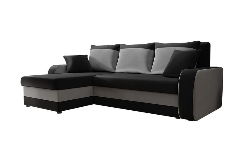 Alvared 3-seters Hjørnesovesofa Universal - Svart - Sovesofaer - Sovesofa divan - Fløyel sofaer