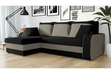 Alvared 3-seters Hjørnesovesofa Universal - Svart/Grå - Møbler - Sofaer - Sovesofaer