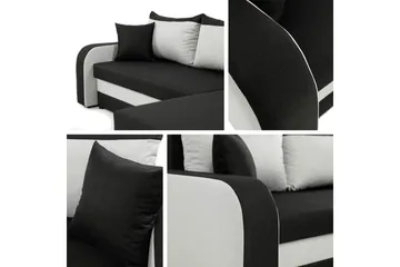 Alvared 3-seters Hjørnesovesofa Universal - Svart/Grå - Møbler - Sofaer - Sovesofaer