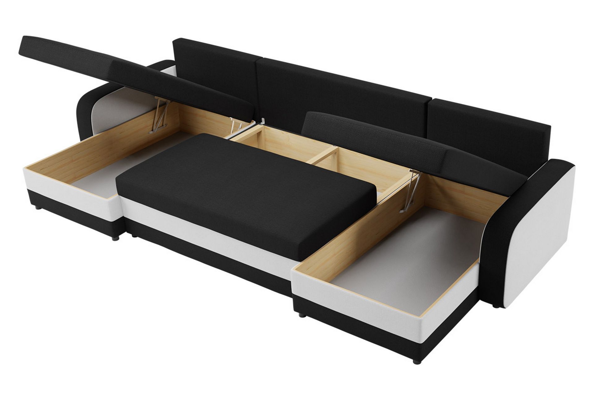 Alvared 4-seters Sovesofa med Dobbeldivan med Oppbevaring - Fløyel/Brun/Beige - Møbler - Sofaer - Sovesofaer