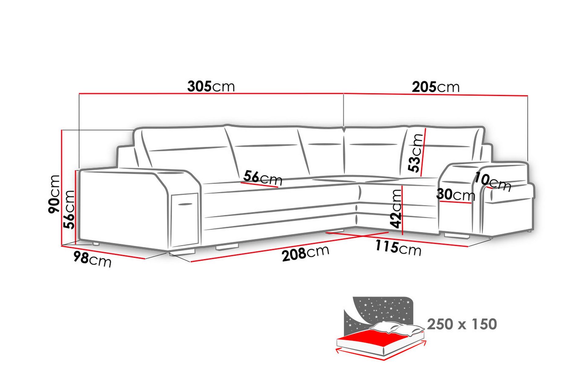 Alvares Hjørnesovesofa - Møbler - Sofaer - Sovesofaer
