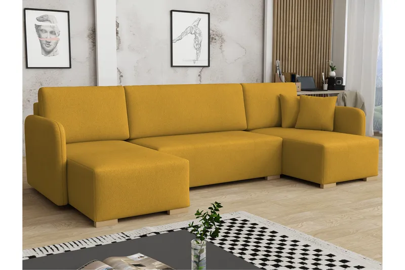 Amelus Sovesofa Dobbel Divan 4-Seter, Gul