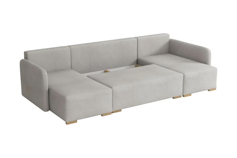 Amelus Sovesofa Dobbel Divan 4-Seter - Hvit - Møbler - Sofaer - Sovesofaer