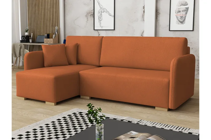 Amelus Sovesofa Med 4-Seters Divan - Beige - Møbler - Sofaer - Sovesofaer