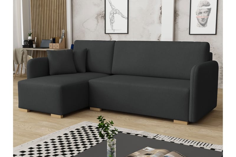 Amelus Sovesofa Med 4-Seters Divan - Grå - Møbler - Sofaer - Sovesofaer