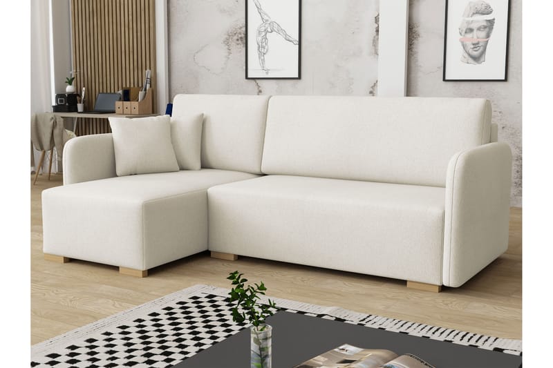 Amelus Sovesofa Med 4-Seters Divan - Hvit - Møbler - Sofaer - Sovesofaer
